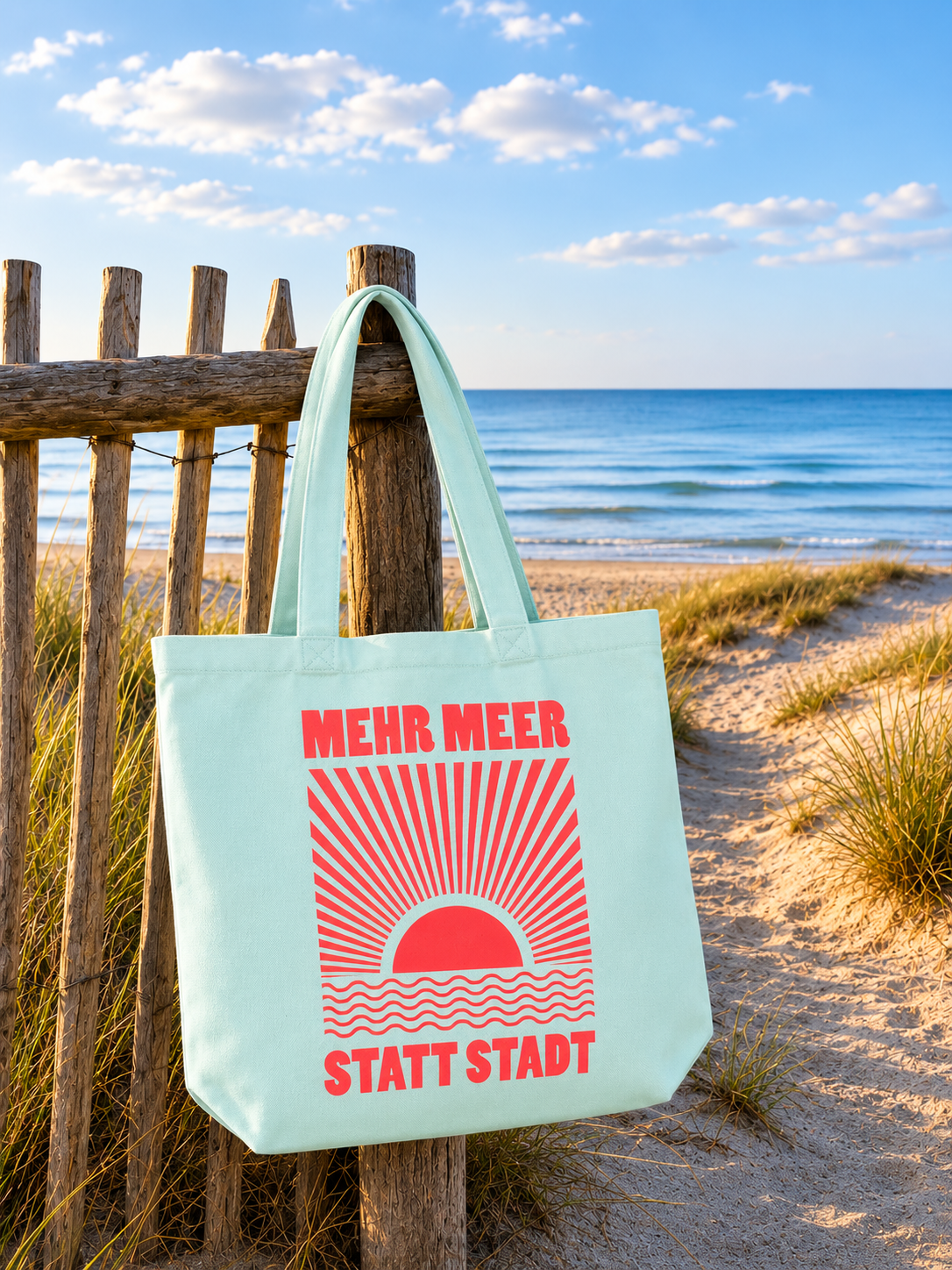 Grooter Büdel (Strandtasche POOL) "Mehr Meer statt Stadt"