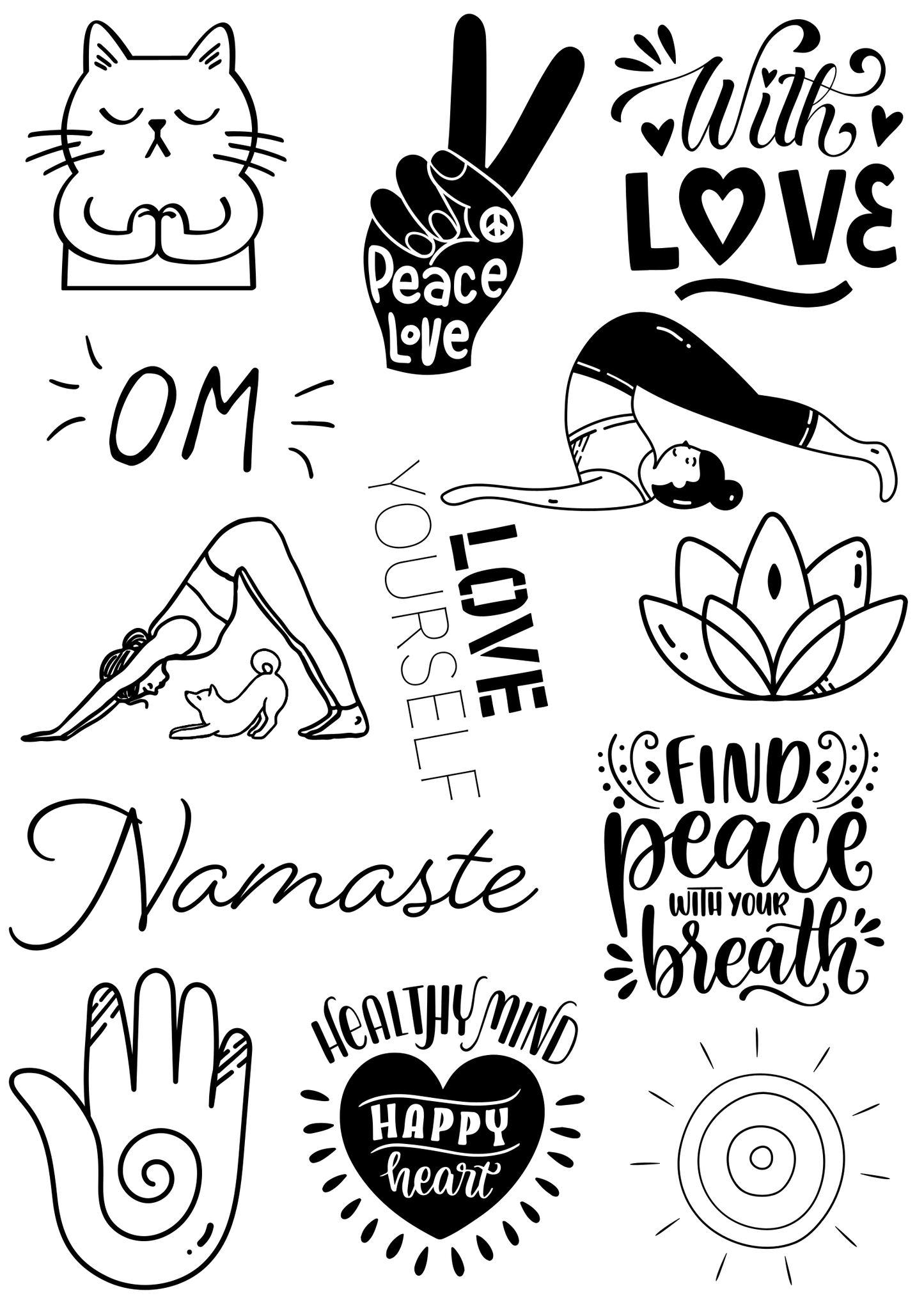 Siebdruck-Set: Yoga & Achtsamkeit