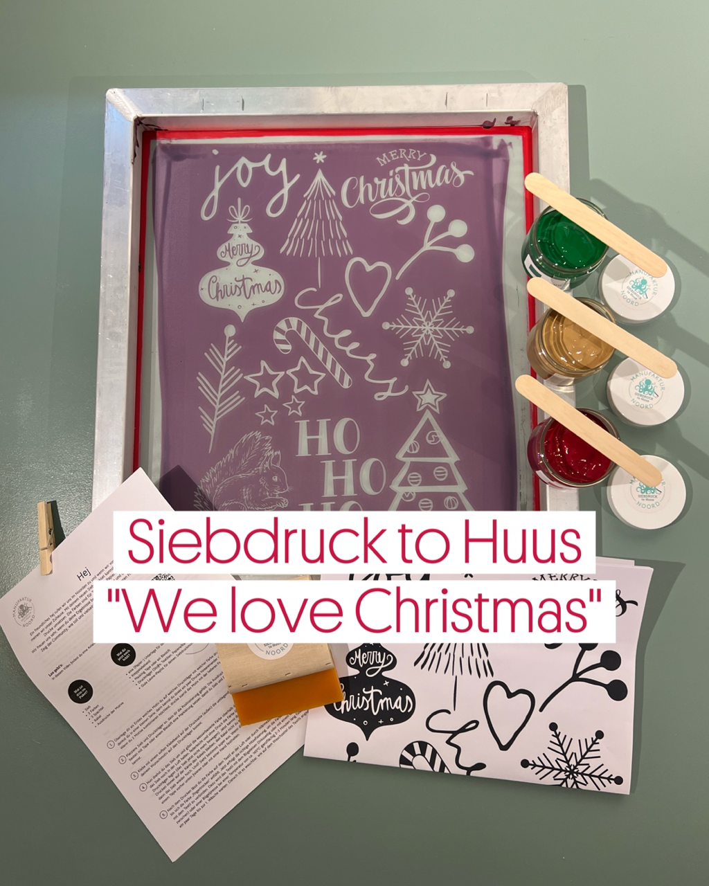 Siebdruck to Huus Zuhause DIY Drucken Handmade Weihnachten Christmas