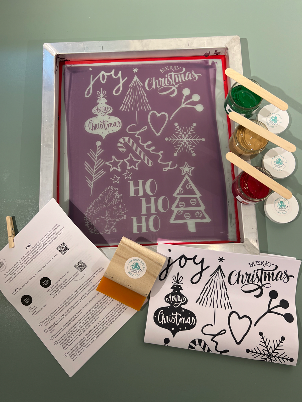 Siebdruck to Huus Zuhause DIY Drucken Handmade Weihnachten Christmas