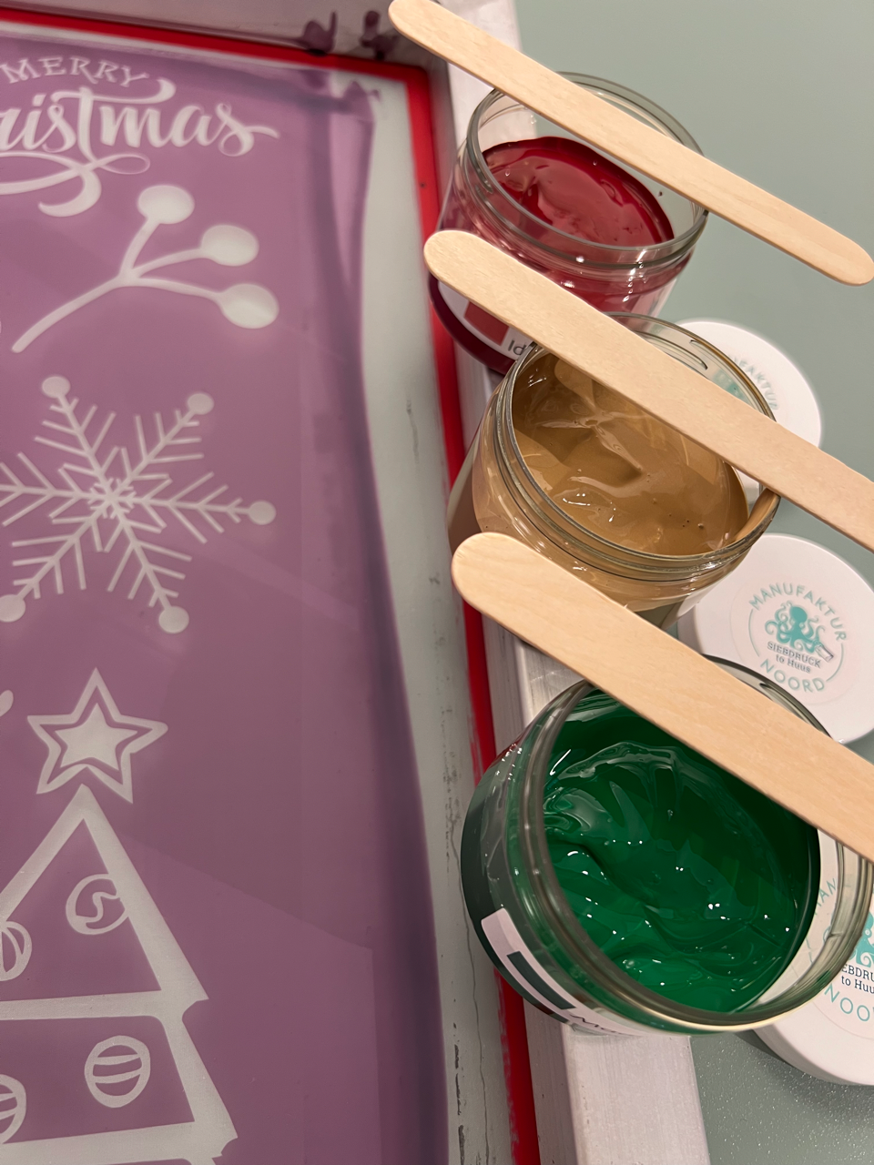 Siebdruck to Huus Zuhause DIY Drucken Handmade Weihnachten Christmas