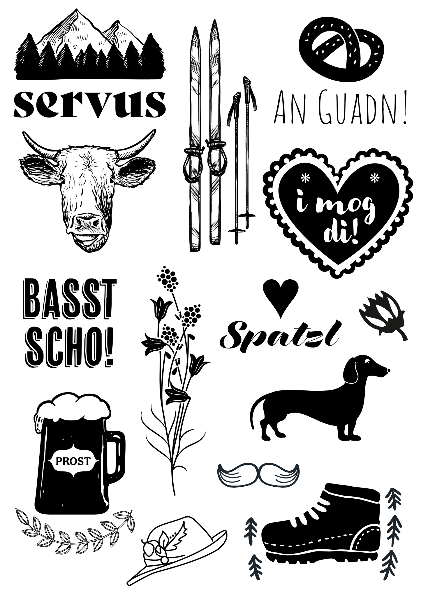 Siebdruck-Set: SÜÜD-Liebe
