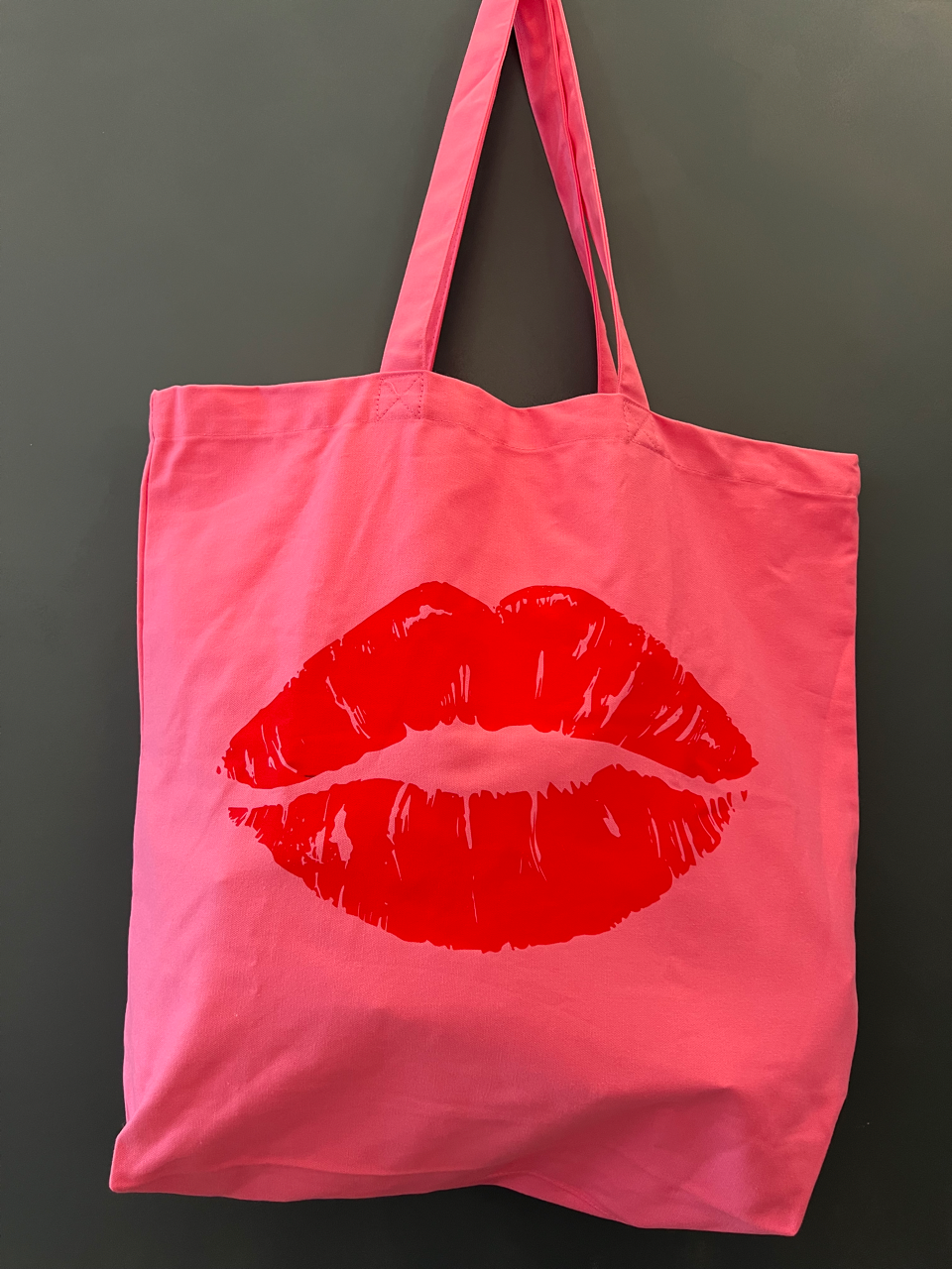 Grooter Büdel "Kussmund" (pink)