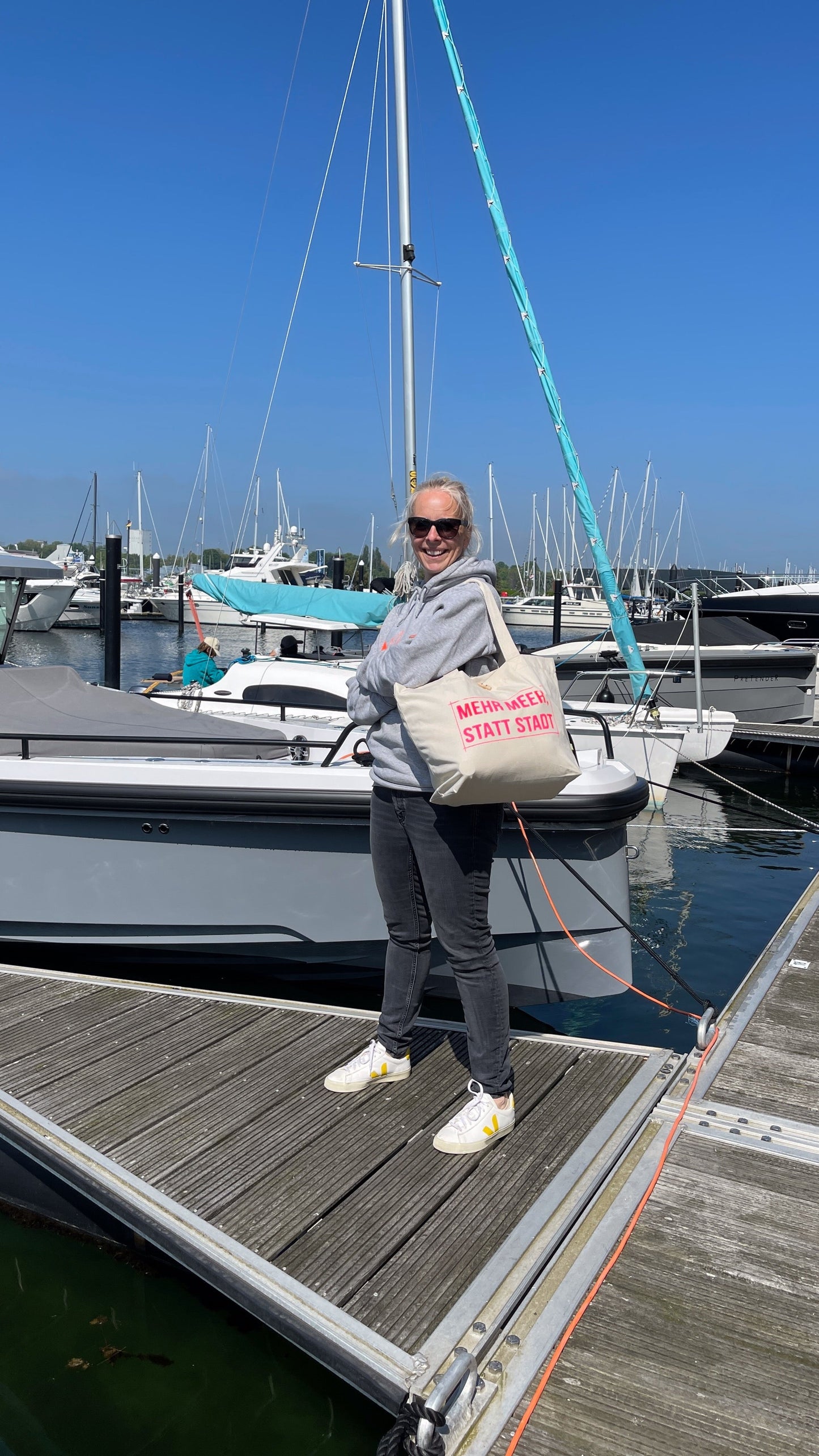 Organic Marina Bag natur "Mehr Meer, statt Stadt"