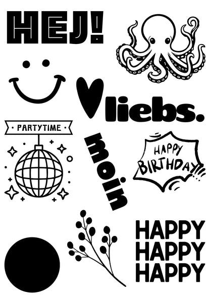 Siebdruck-Set: "Lütte Lieblingsmotive" A4(+)-Sieb