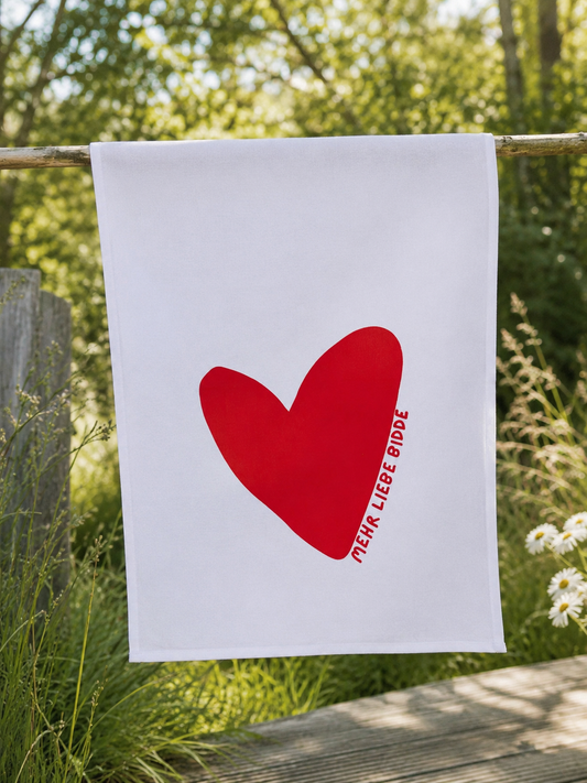 Weißes Geschirrhandtuch "Liebe“
