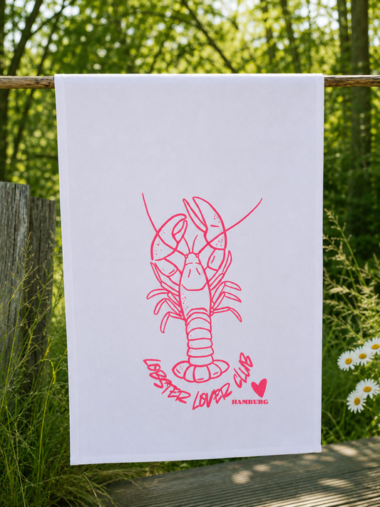 Weißes Geschirrhandtuch "Lobster“