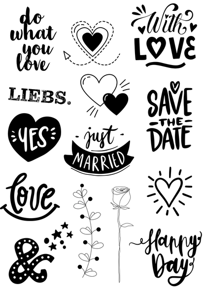 Siebdruck-Set: Liebe