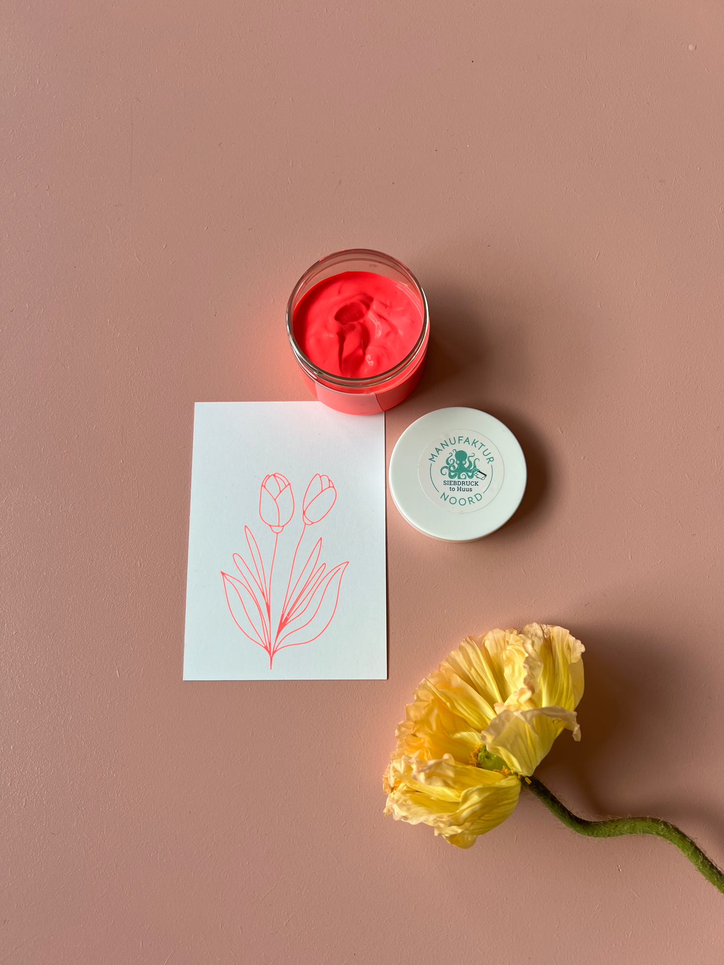 Siebdruck to Huus DIY kreativ Farbe Drucken Tulpen Frühling Ostern