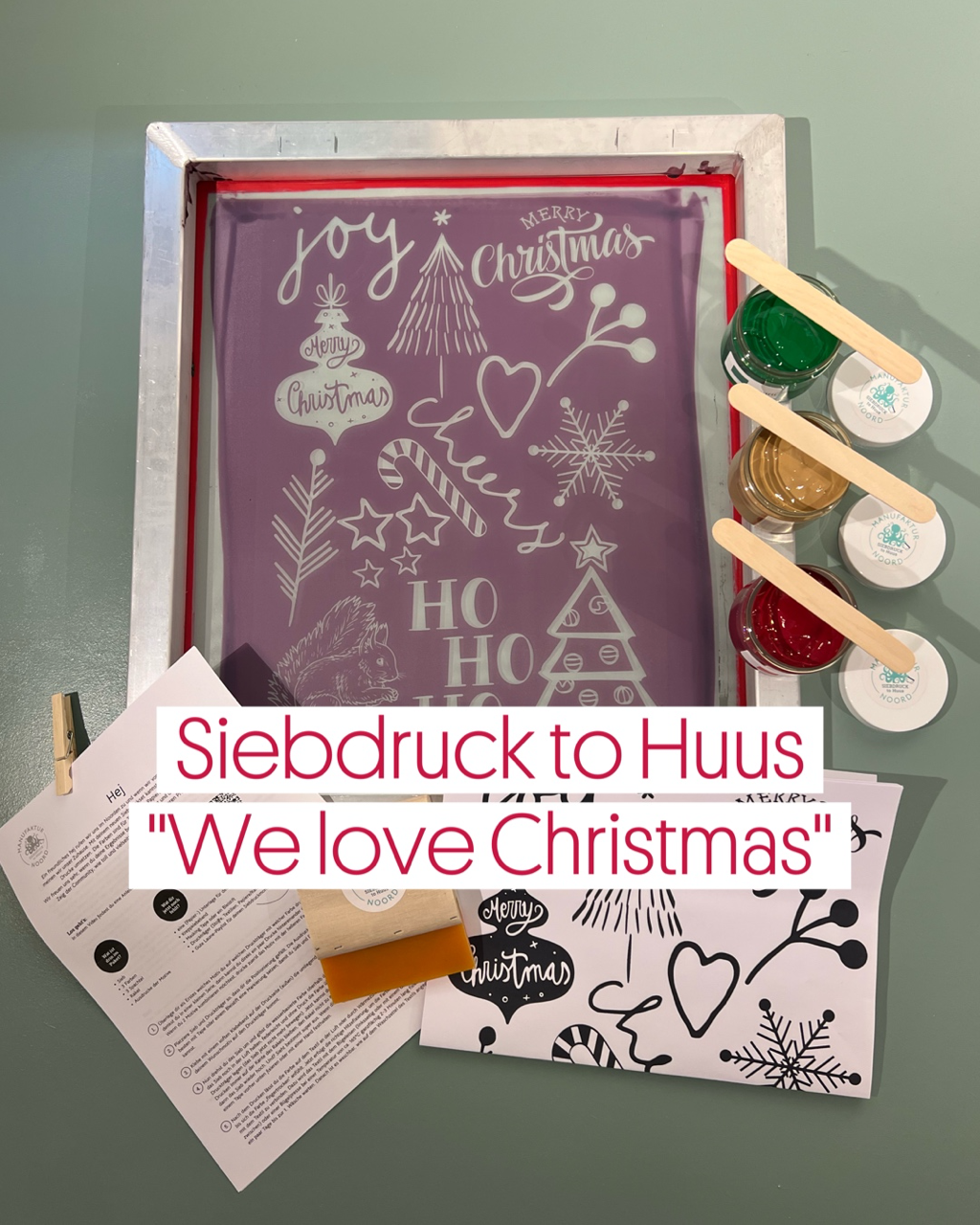 Siebdruck to Huus Zuhause DIY Drucken Handmade Weihnachten Christmas 