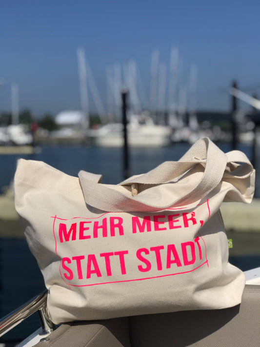 Organic Marina Bag natur "Mehr Meer, statt Stadt"