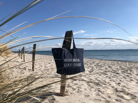 Organic Marina Bag blau "Mehr Meer, statt Stadt"